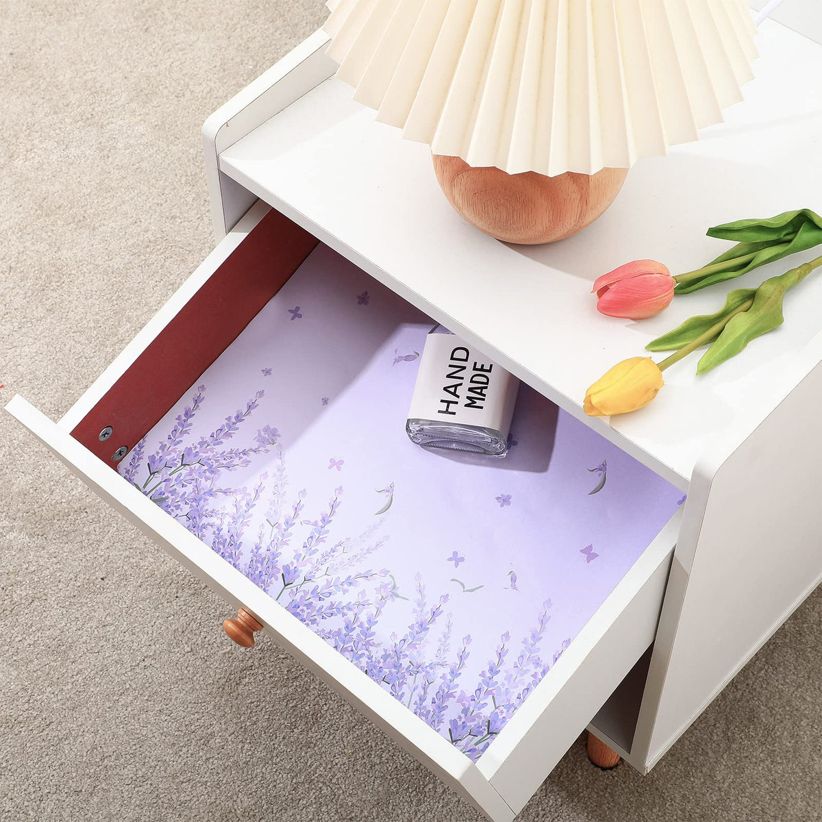Gersoniel 10 Sheets Scented Drawer Liners, Lavender, Lavender