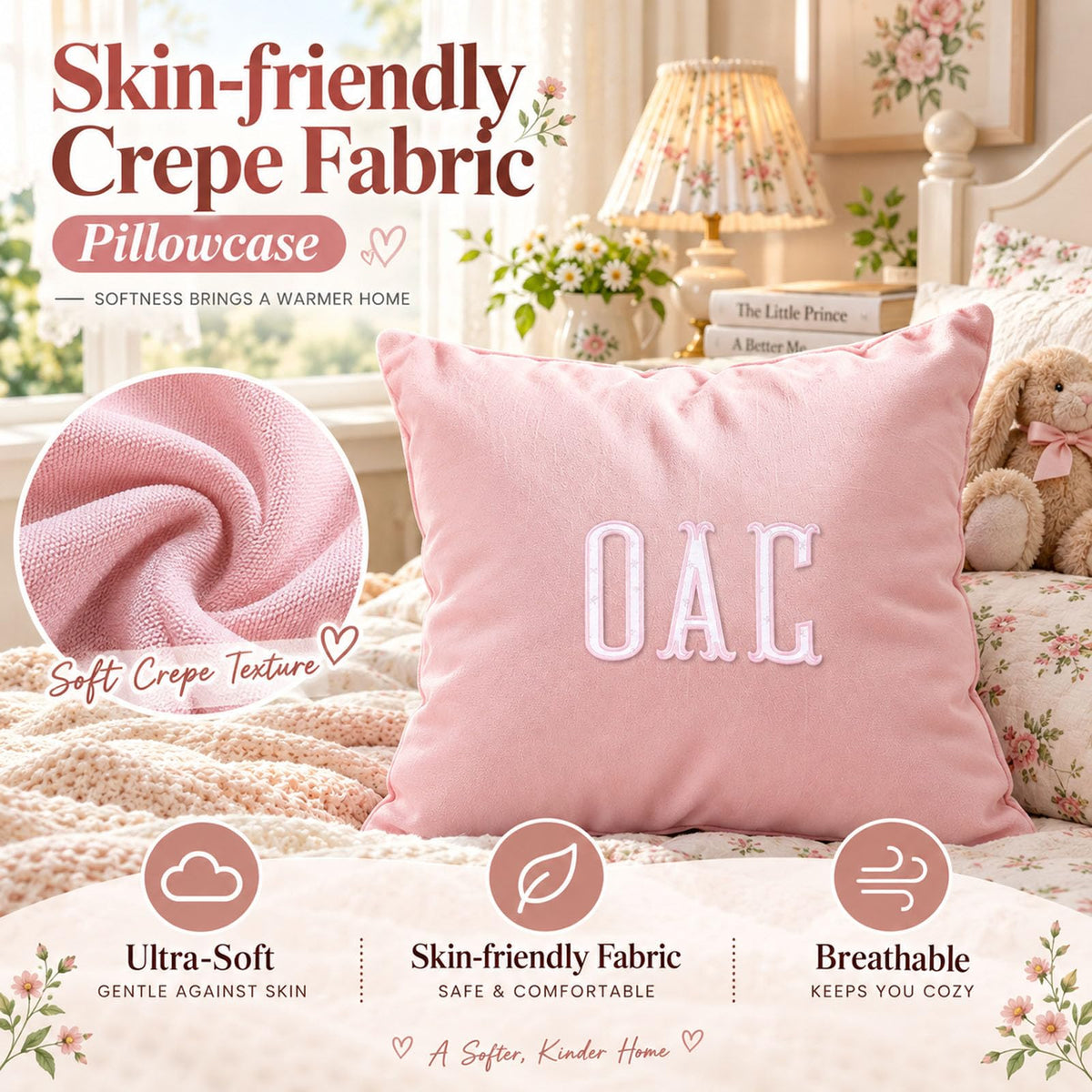 Custom Embroidered Floral Monogram Throw Pillow Cover Personalized Vintage