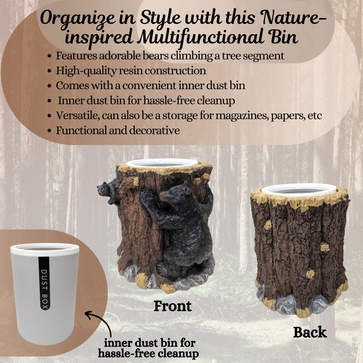 BestGiftEver Small Decorative Vanity Top Wastebasket