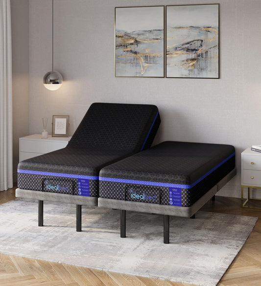 iDealBed G4 Nova Luxury Memory Foam Mattress + 4i Custom Adjustable Bed, Pressure Relief Support, Cooling Temp Regulation, Advanced Silent Operation, Massage (Nova Medium Soft, Split Queen)