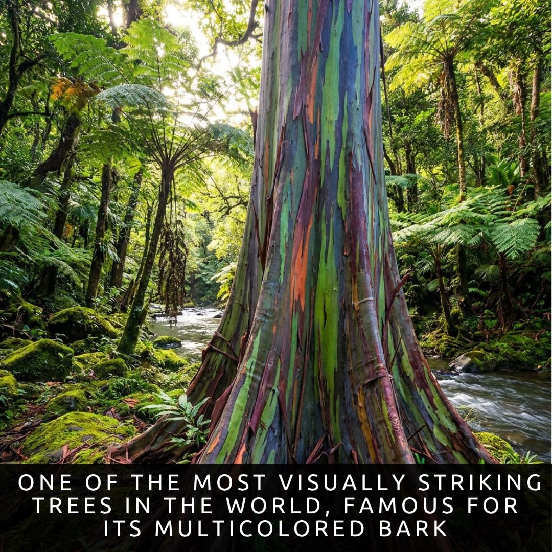 Rainbow Eucalyptus Tree Seeds - 50 Seeds - Stunning Colored Bark - Eucalyptus deglupta
