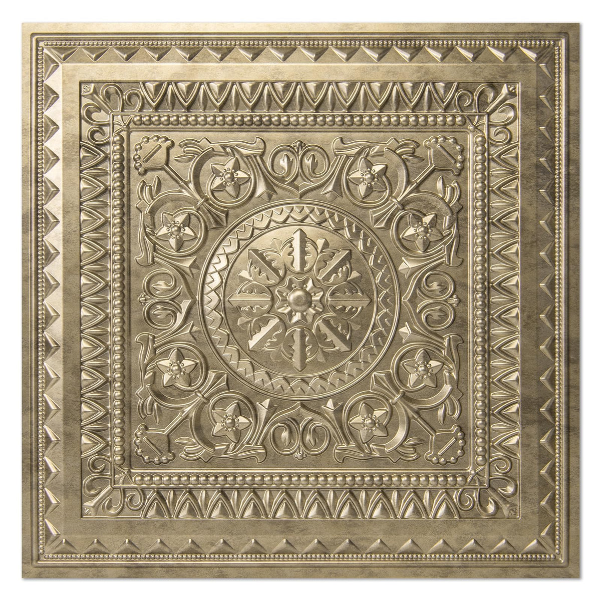 Art3d 12-Pack PVC Drop Ceiling Tiles, 2 x 2 ft, Antique Gold