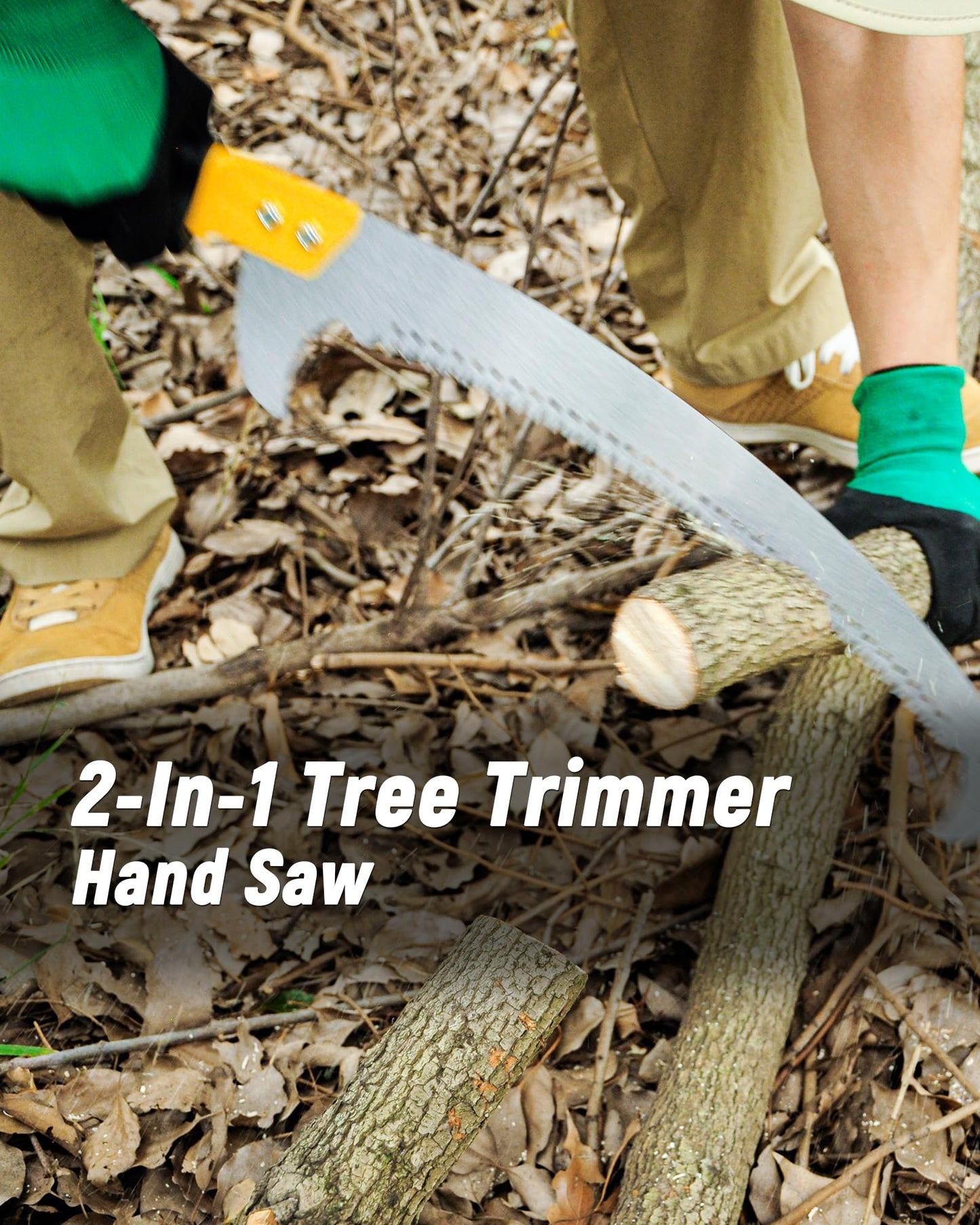 BlumeTrec 14.5FT Pole Saw with Adjustable Length for Tree Trimming, Lightweight Manual Pruning Saw with Mn Steel Blade, Long Extension Branch Cutter Pole Pruner for Yard, Garden, Patio & Forestry Use