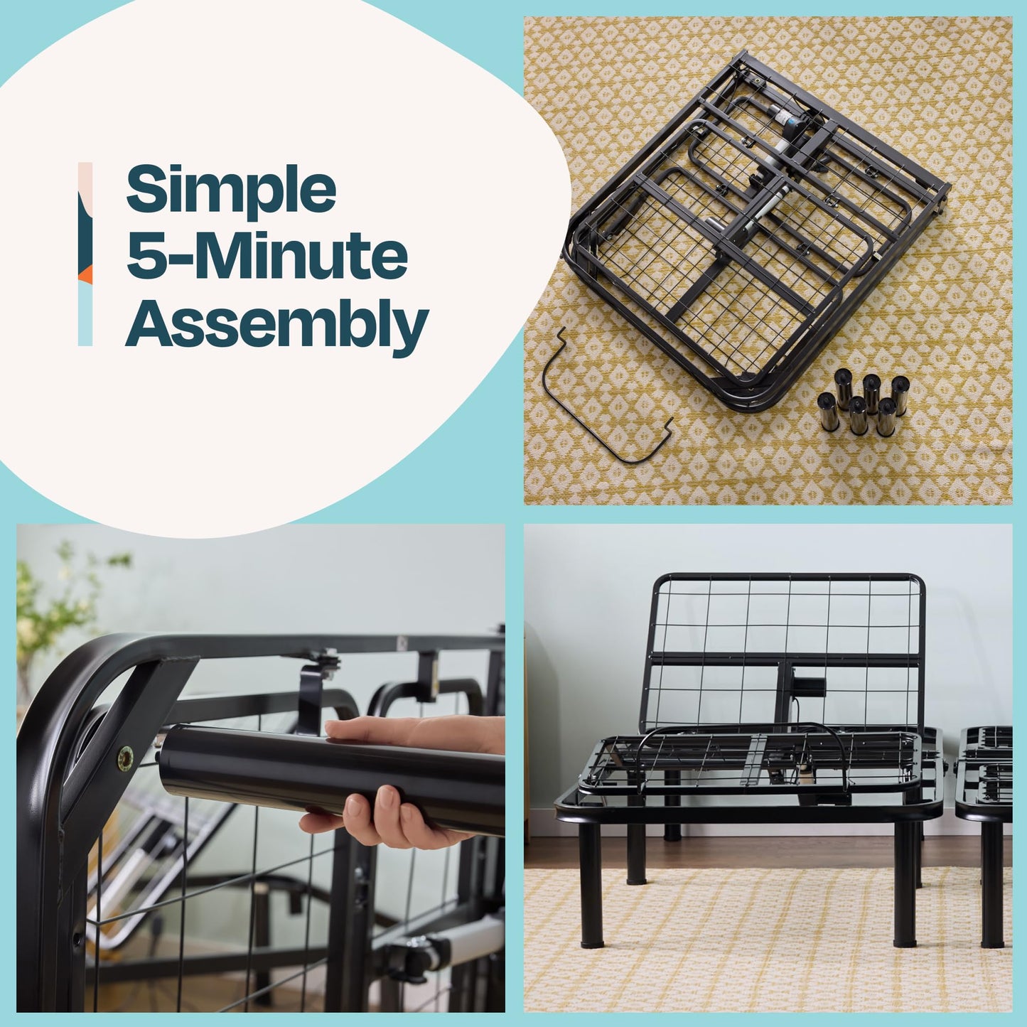 Linenspa Adjustable Bed Base — Motorized Head and Foot Incline — Twin XL