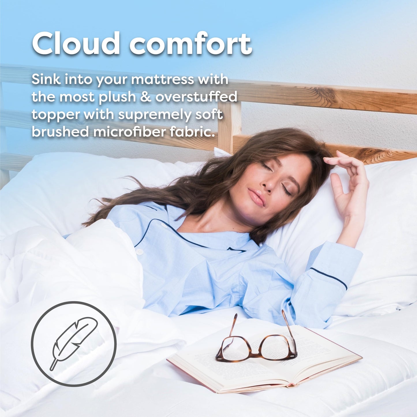 HOSPITOLOGY PRODUCTS Hypoallergenic Mattress Cover- Overstuffed - Deep Pocket - Goose Down Alternative Pillow Top Mattress Topper Full XL- 54" W x 80" L