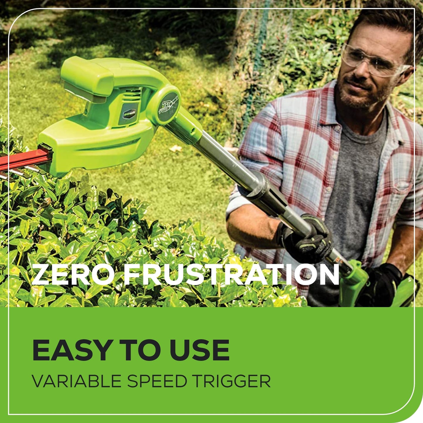 Greenworks 40V 8-inch Cordless Pole Saw with Hedge Trimmer Attachment 2.0Ah Battery and Charger Included