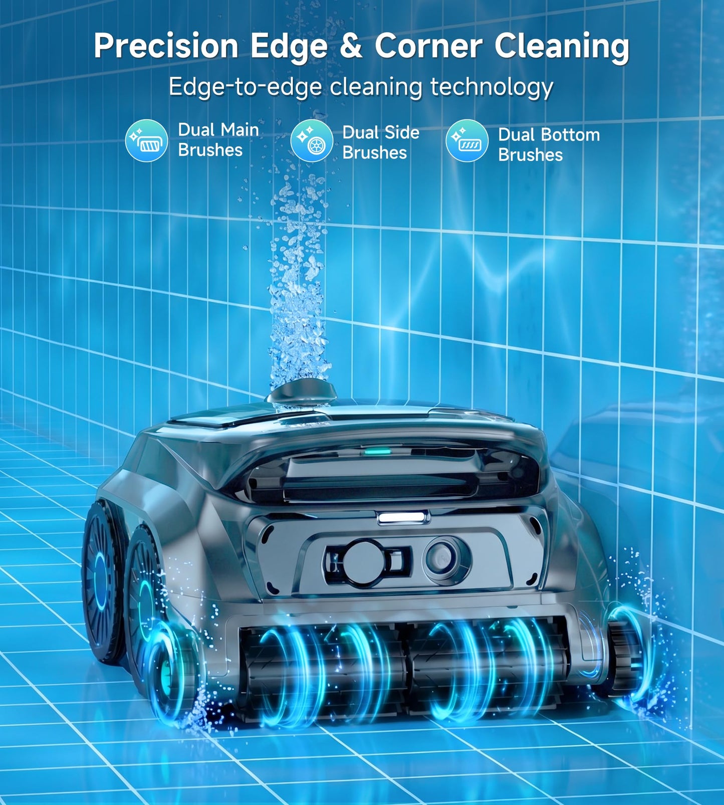 (2026 NEW) WYBOT B1 Cordless Robotic Pool Vacuum for Inground Pools, Six-Roller Brush 4-in-1 Smart Pool Cleaner, Edge Cleaning High Obstacle Crossing, Lightweight, App Navigation