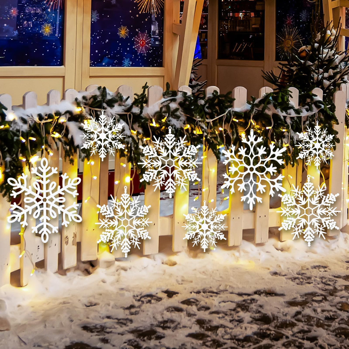 kockuu Large Christmas Hanging Snowflakes Decorations Outdoor for Tree
