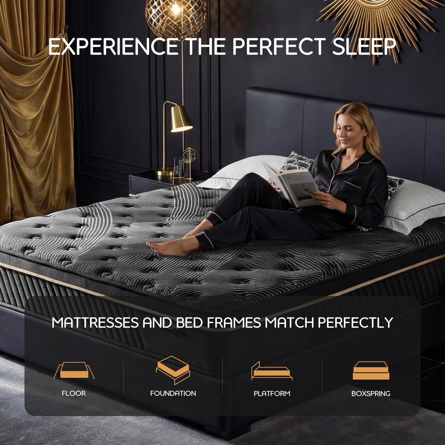ZELBIO Gel Memory Foam Mattress 12 Inch Hybrid Full XL Mattress, Premium Knitted Fabric Cover, Pocket Coil Support, Motion Isolation, CertiPUR-US