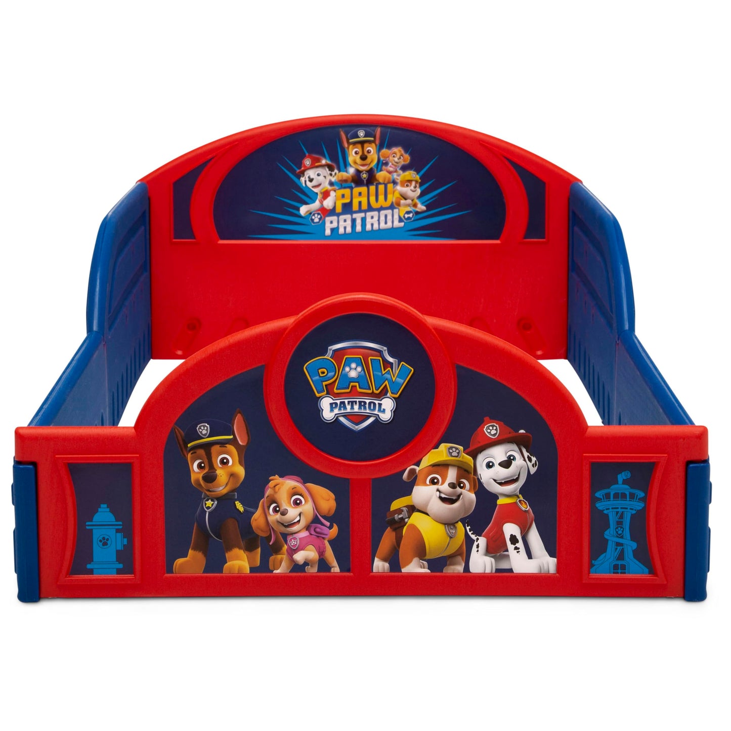 Delta Children - PAW Patrol 4-Piece Toddler Room-in-a-Box Set – Includes Sleep and Play Toddler Bed, Table, 1 Chair and Toy Box, Blue
