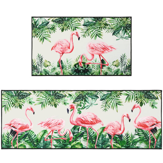 Bencailor 2 Pcs Kitchen Rugs and Mats Spring Summer Welcome Door Rugs Non Slip Washable Decorative Mats for Floor Door Home Bathroom Decor Gifts, 17 x 30 Inch and 17 x 47 Inch(Vivid Color,Nature)