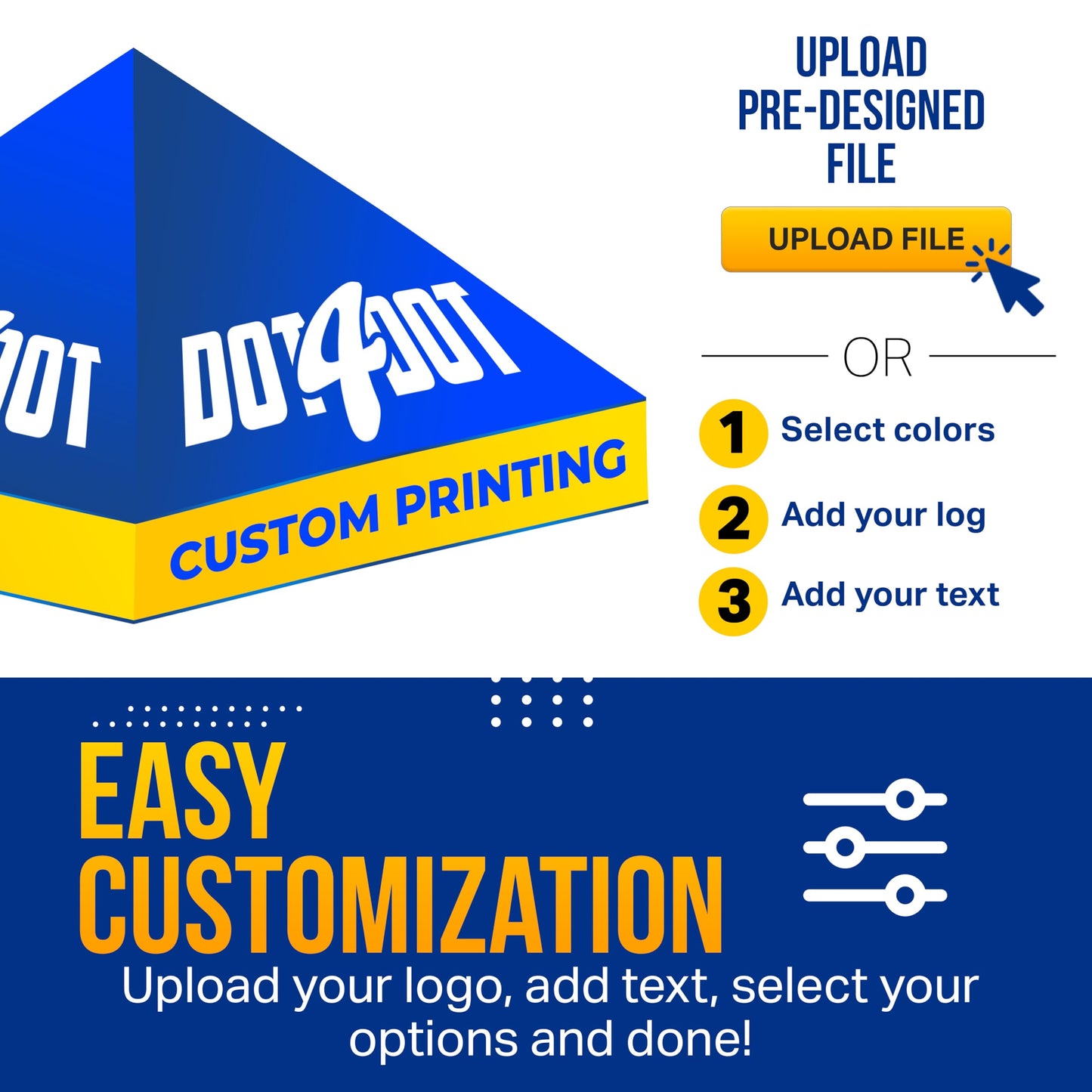 DOT4DOT Custom Canopy with Logo for 10x10 Pop Up Tent Personalized Customizable Heavy Duty for Events (Canopy Tent, 10x10)