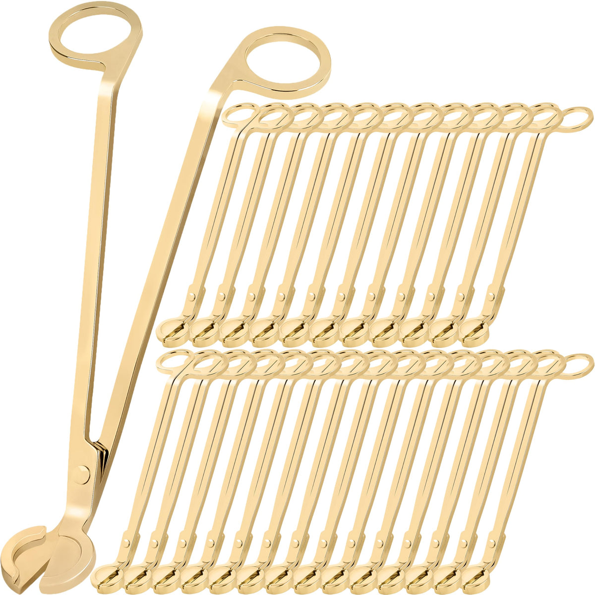 Airy Abode Candle Wick Trimmer 25 Pack, 7 Inch Stainless Steel Wick Cutters for Candles, Bulk Candle Trimmers for Cleaner Burn and Less Soot, Gold