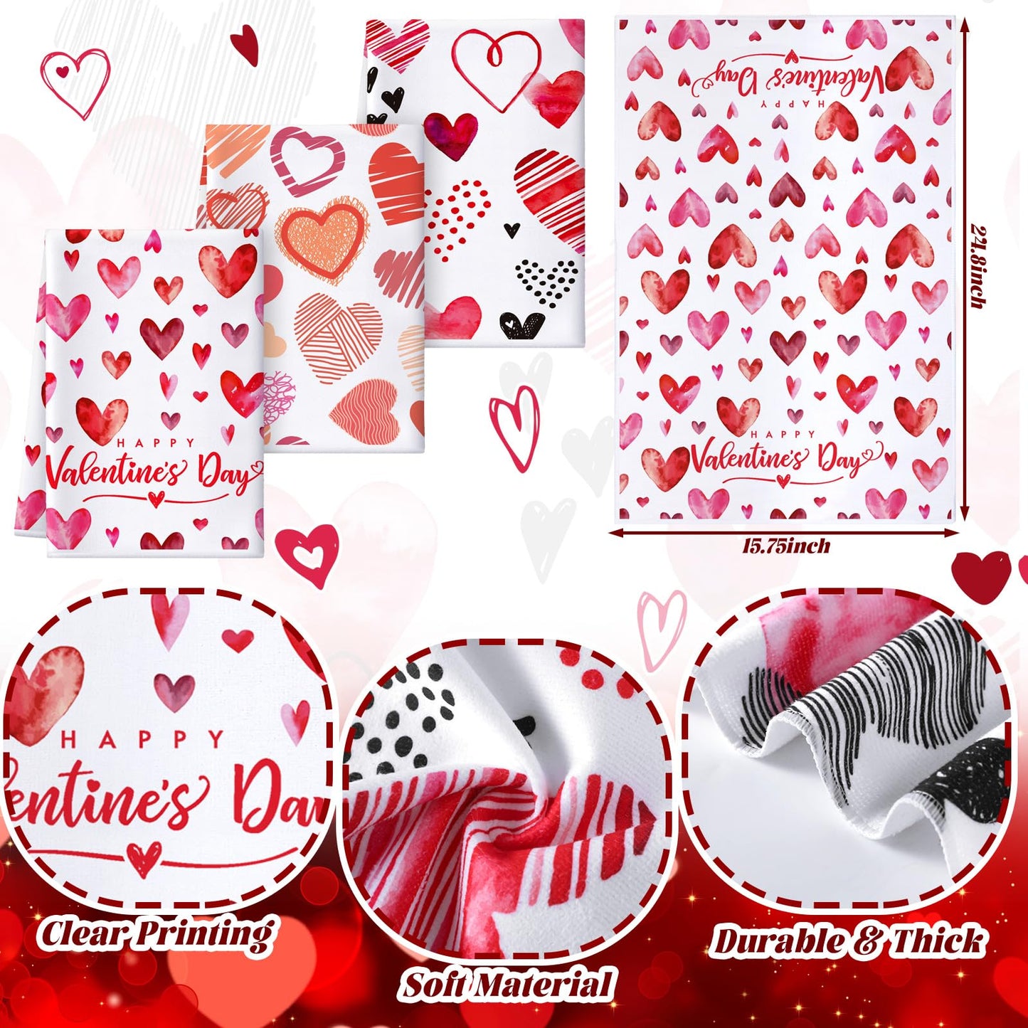 Newwiee 7 Pcs Valentine Shower Curtain Set for Bathroom Sweet Heart Bathroom Sets with 3 Towels Happy Valentine Shower Curtain Nonslip Rugs Toilet Lid Cover Bath Mat(Arrow)