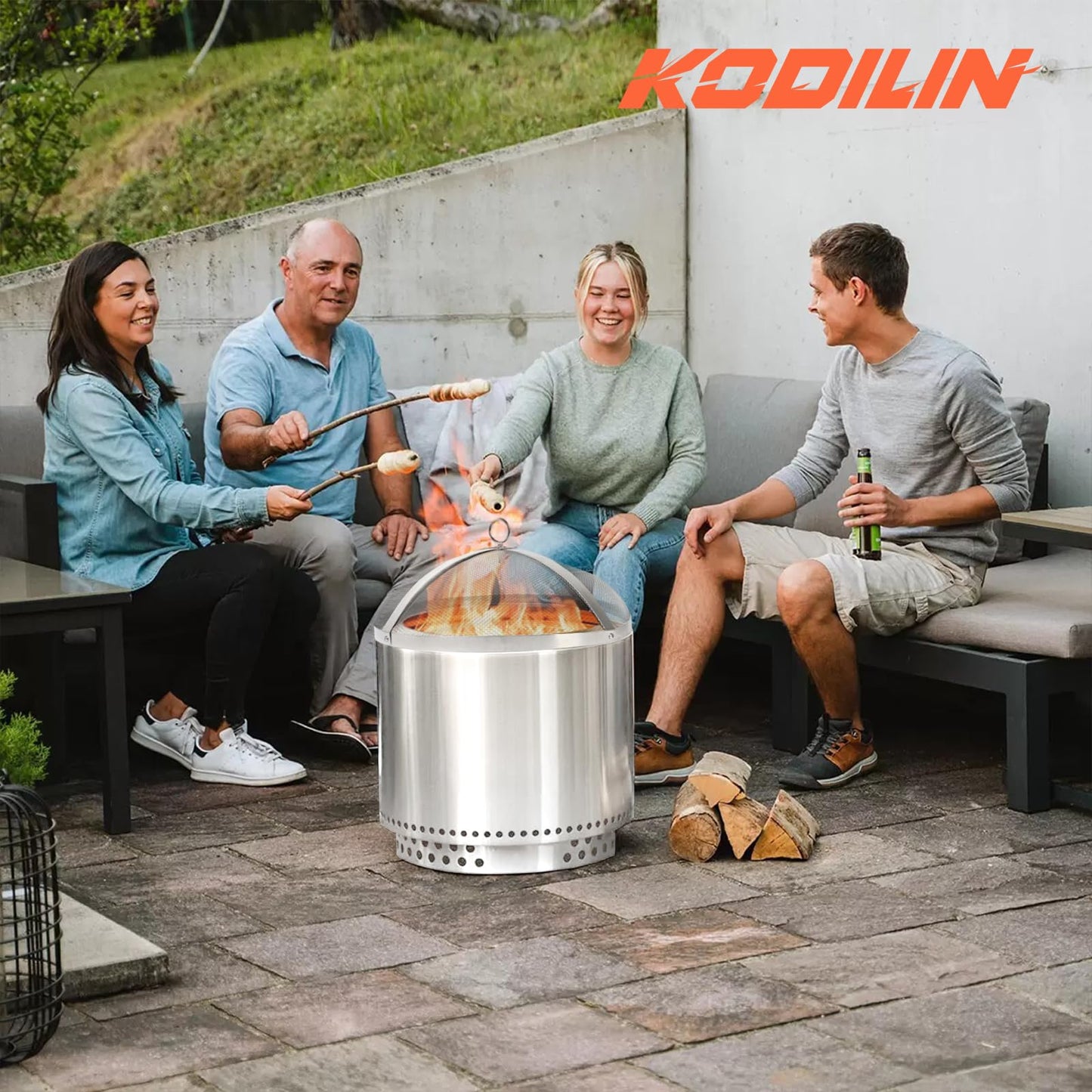 Spark Screen for Solo Stove Bonfire 19.5-Inch, Stainless Steel Mesh Cover with Removable Handle, Fire Pit Spark Guard for Patio, Backyard, Camping