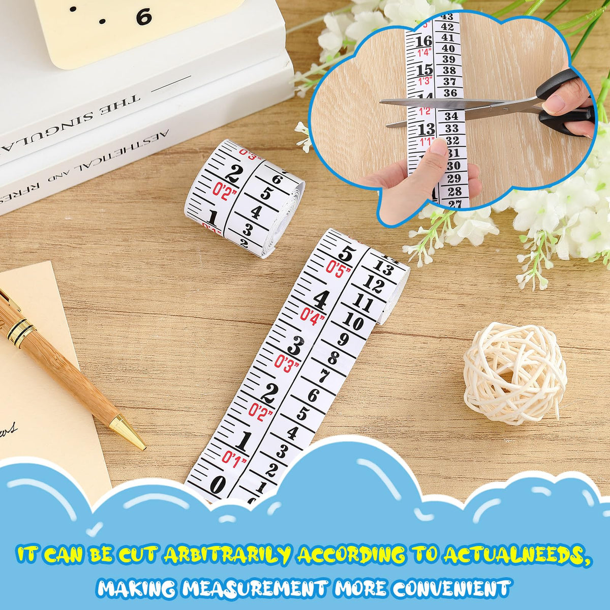 Tatuo 1 Pc Height Growth Chart for Wall Ruler Tape Adhesive for Home,White