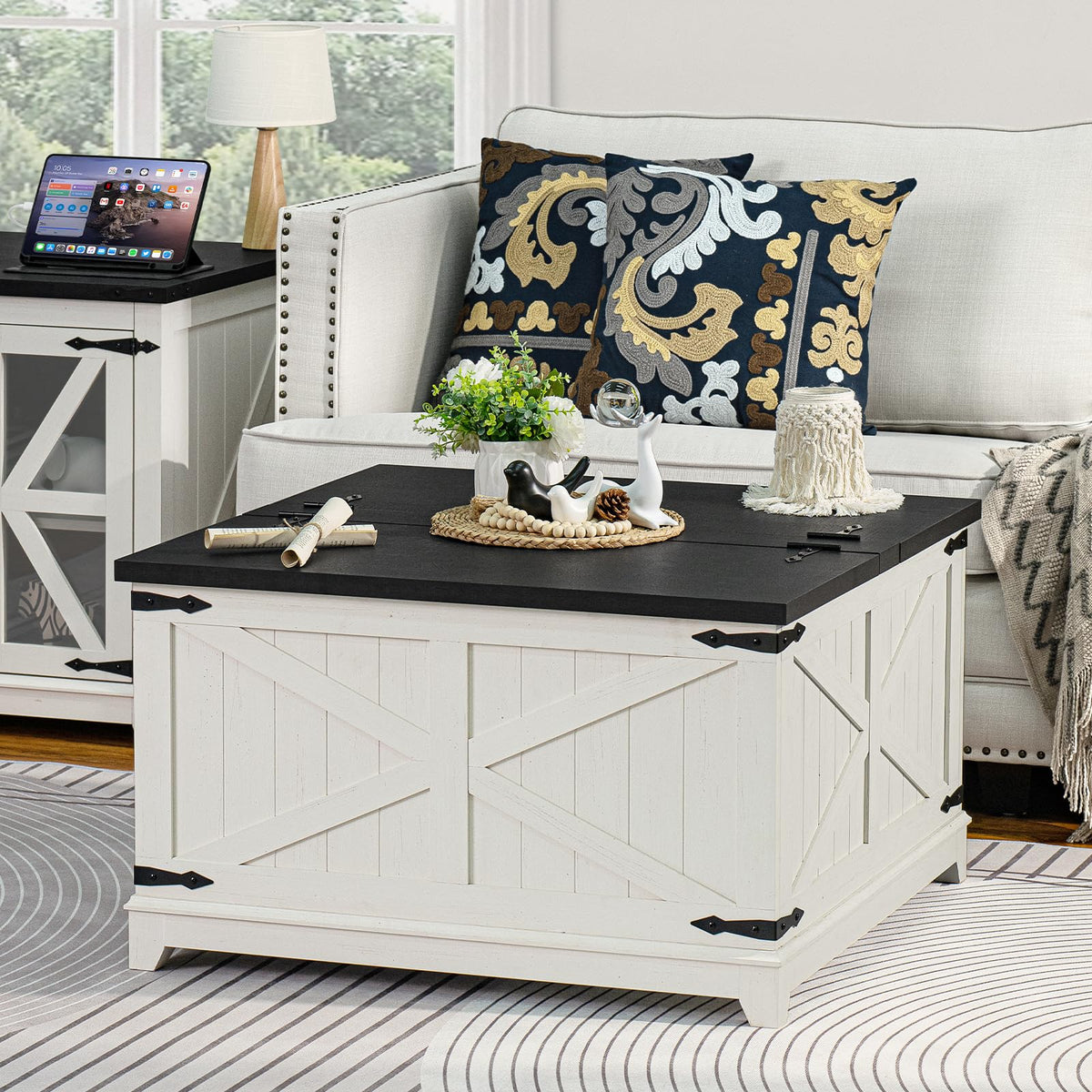 Joaxswe Farmhouse Coffee Table Sets 3