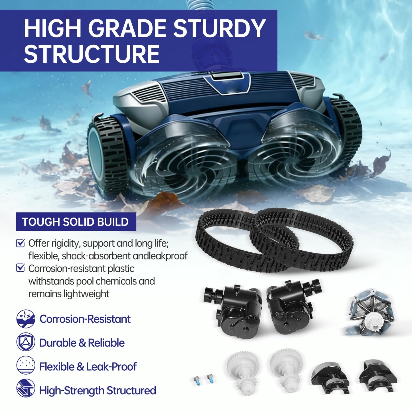 R0997900 Tune Up Kit Replacement Parts for Polaris Atlas, Atlas XT, MAXX Suction Pool Cleaner, Complete Pool Cleaner Parts Set with Drive Shaft, Engine Assembly, Tracks V2, Gear Housing Covers