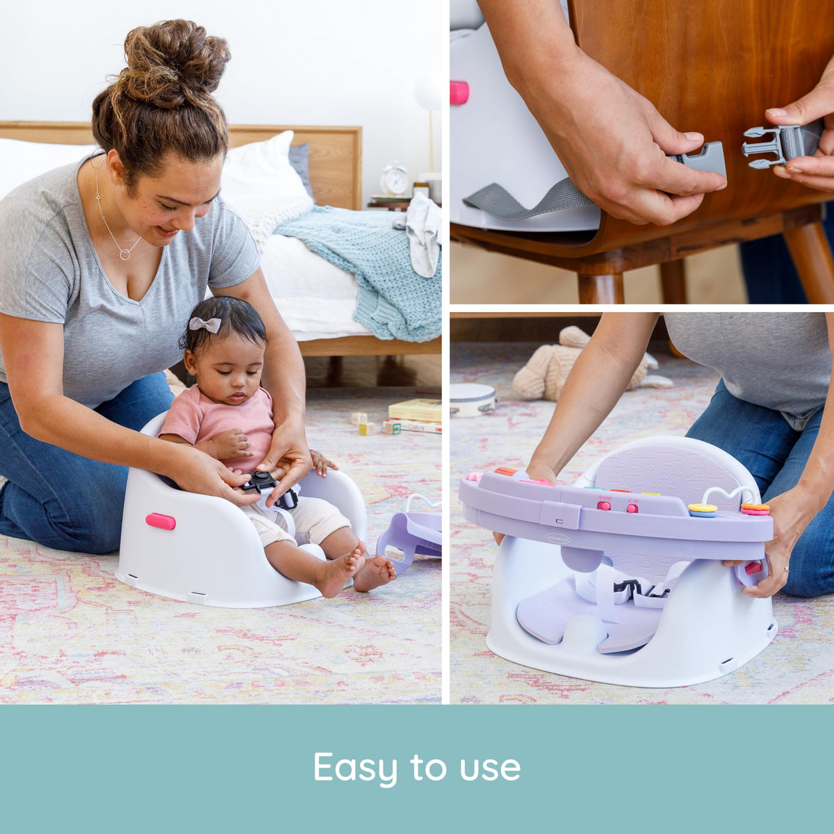 Infantino Music & Lights 3-in-1 Discovery Seat & Booster, Lavender