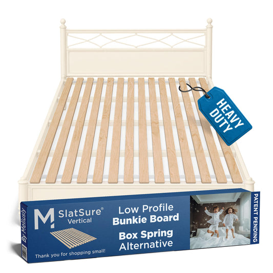Meliusly SlatSure King Size Bunkie Board – Heavy Duty Vertical Bed Slats & Foldable Wooden Support Board for Sagging Mattress or Platform Bed Frame, Box Spring Alternative and Replacement