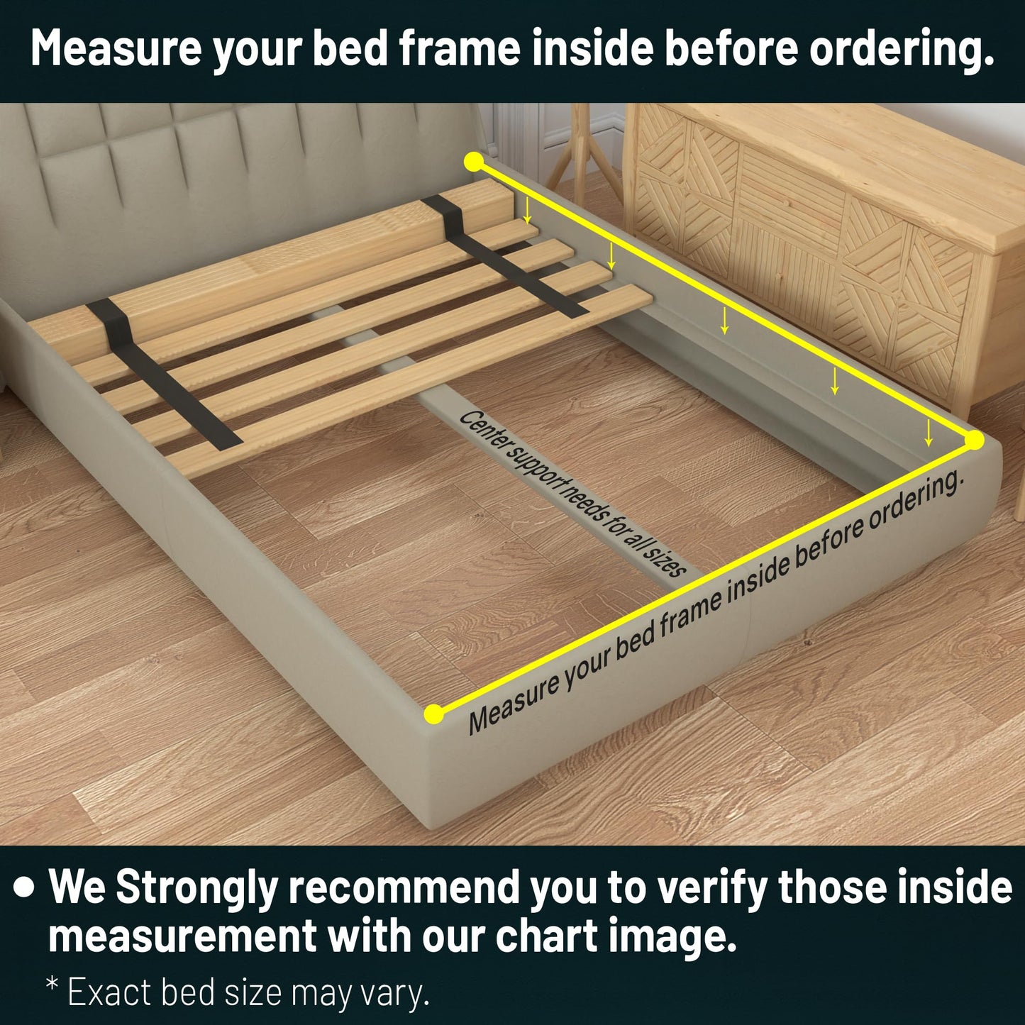 Treaton, Full Size Bunkie Board – Heavy Duty Horizontal Bed Slats & Wooden Support Board for Sagging, Under Bed-Support, Box Spring Alternative, Platform Bed and Replacement