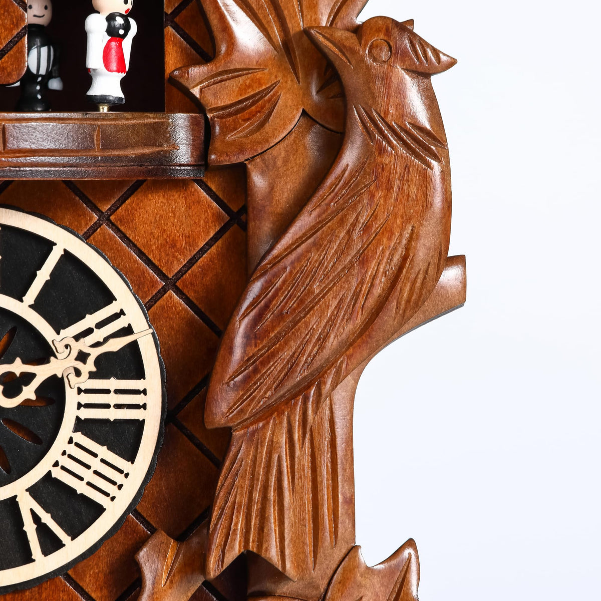 Kintrot Cuckoo Clock, Hand-Carved Wooden Antique Clock for Wall 11.1"x25.8"