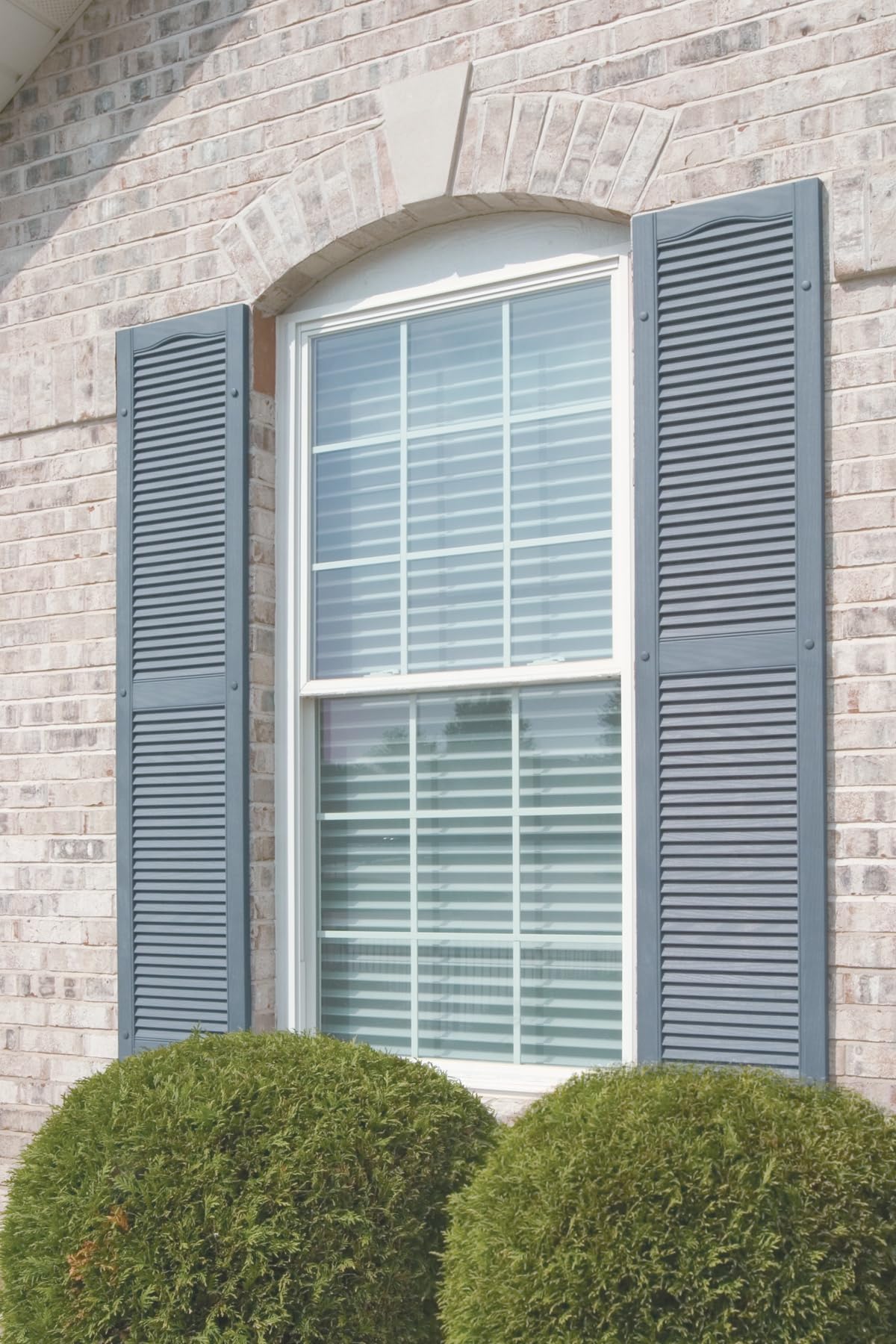 Mid America Open Louver Vinyl Shutters 14.5 x 55 Inch (1 Pair) 028 Forest Green with Mounting Hardware