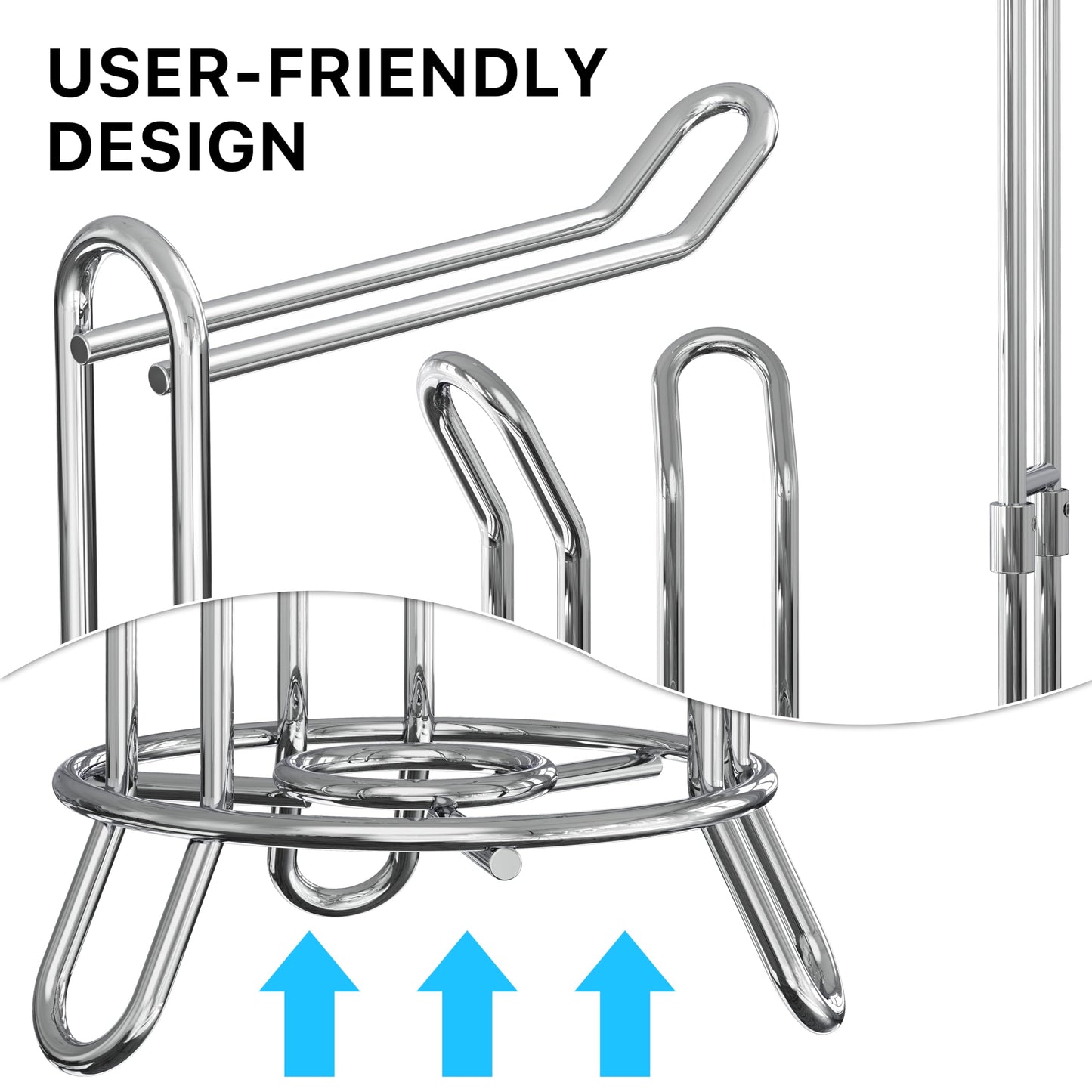 Simple Houseware Bathroom Toilet Tissue Paper Roll Storage Holder Stand, Chrome