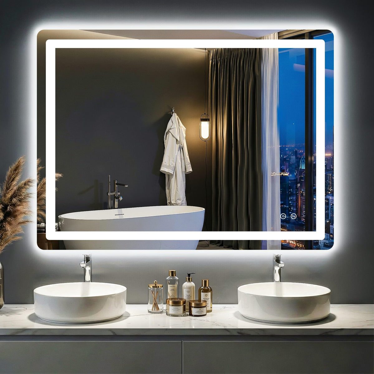 LED Bathroom Mirror with Lights, 30"x40" Lighted Vanity Mirror for Wall