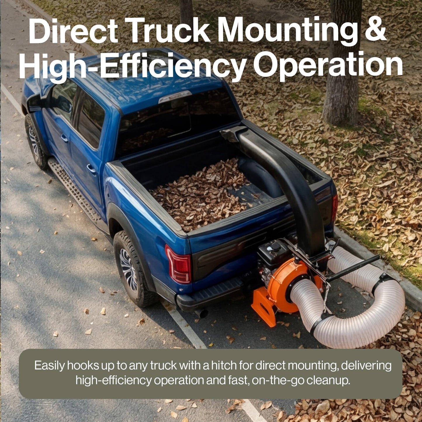 SuperHandy Truck Loader Leaf Vacuum – 15HP Electric Start Engine, Serrated Metal Impeller, Hitch or Tailgate Mount, Commercial Debris Vacuum for Lawn & Landscape Cleanup