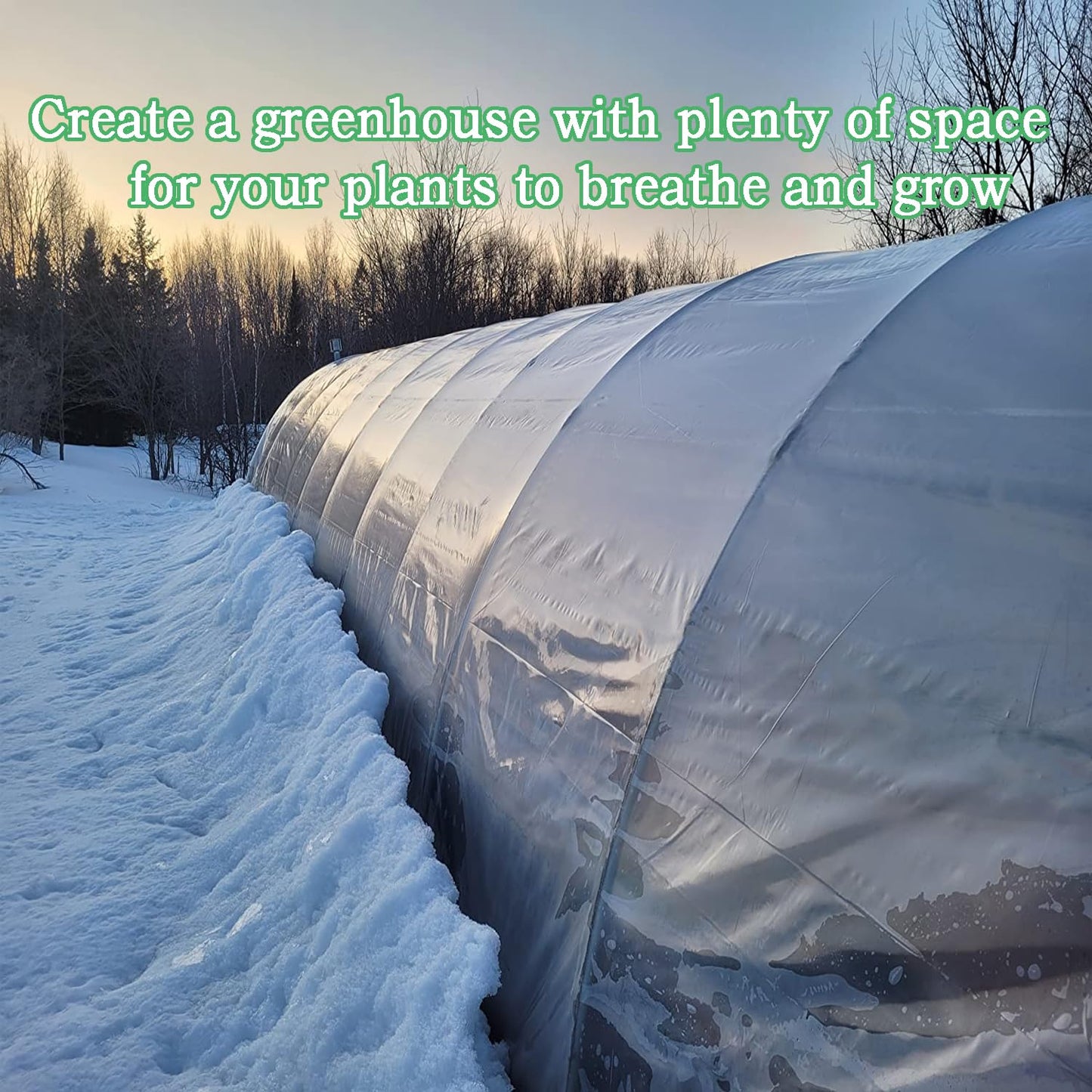 Xstronq 6.5FTx10FT Greenhouse Plastic Sheeting, 6 Mil Thick Clear Polyethylene Film, Waterproof Wind Frost Dust UV Resistant Green House Plastic Covering for Outdoor Plant, Garden, (6.5ft x 10ft)