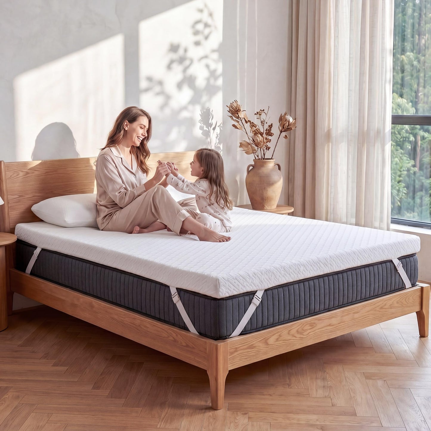 VALUXE 3 Inch Gel Memory Foam Mattress Topper King Size High Density Cooling Pad Pressure Relief Bed Topper (with Removable & Bamboo Cover)