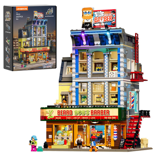 Lumibricks Barbershop Lighting Building Bricks Set, 2557 Pcs Modular Set