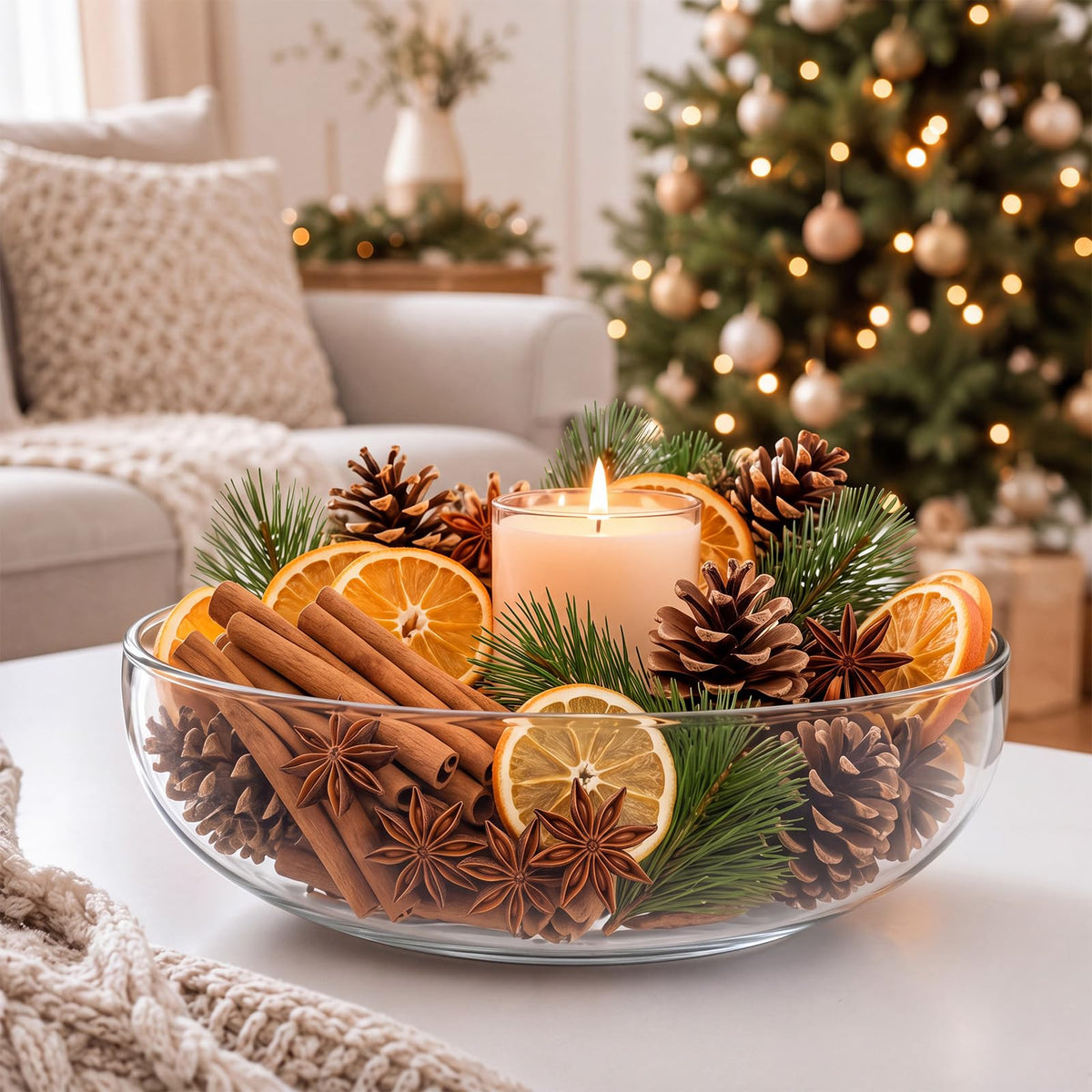 Yunlly 6 Pack Christmas Potpourri Vase Bowl Filler Set, 14oz Potpourri Bag