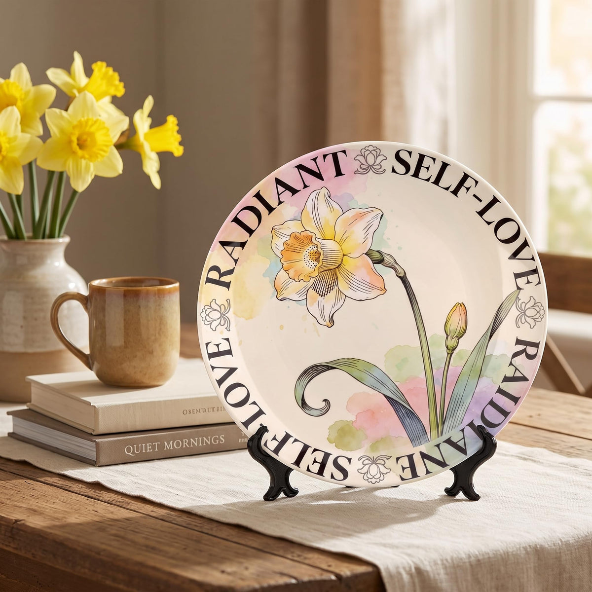 Nichcepts 8 Inch Decorative Plates Birth Flower March Daffodil