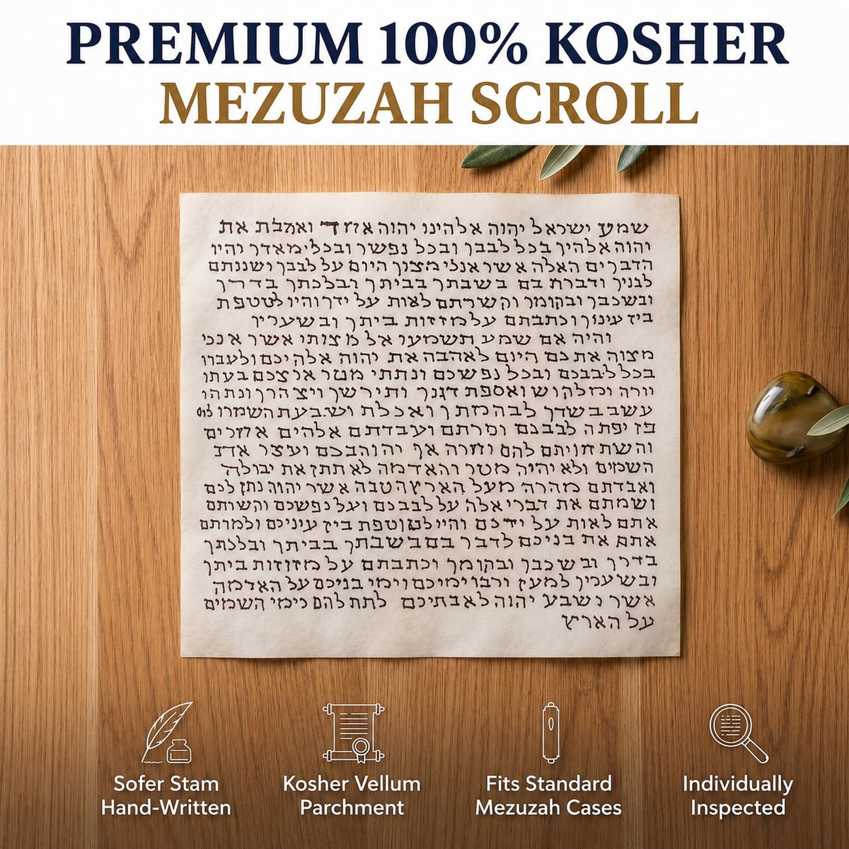 Nana Gifts Kosher Mezuzah Scroll: Authentic Klaf Door Parchment 2.8"X2.8"