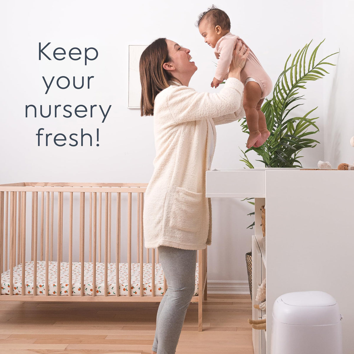 Diaper Genie Classic Diaper Pail Gift Set | Push-N-Lock Odor Control | Includes Starter Refill and Jumbo+ Refill | Holds up to 1,245 Newborn Diapers | Baby Registry Must-Have