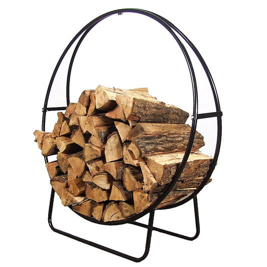 Sunnydaze Outdoor Firewood Rack, Heavy-Duty Steel, 48” Diameter