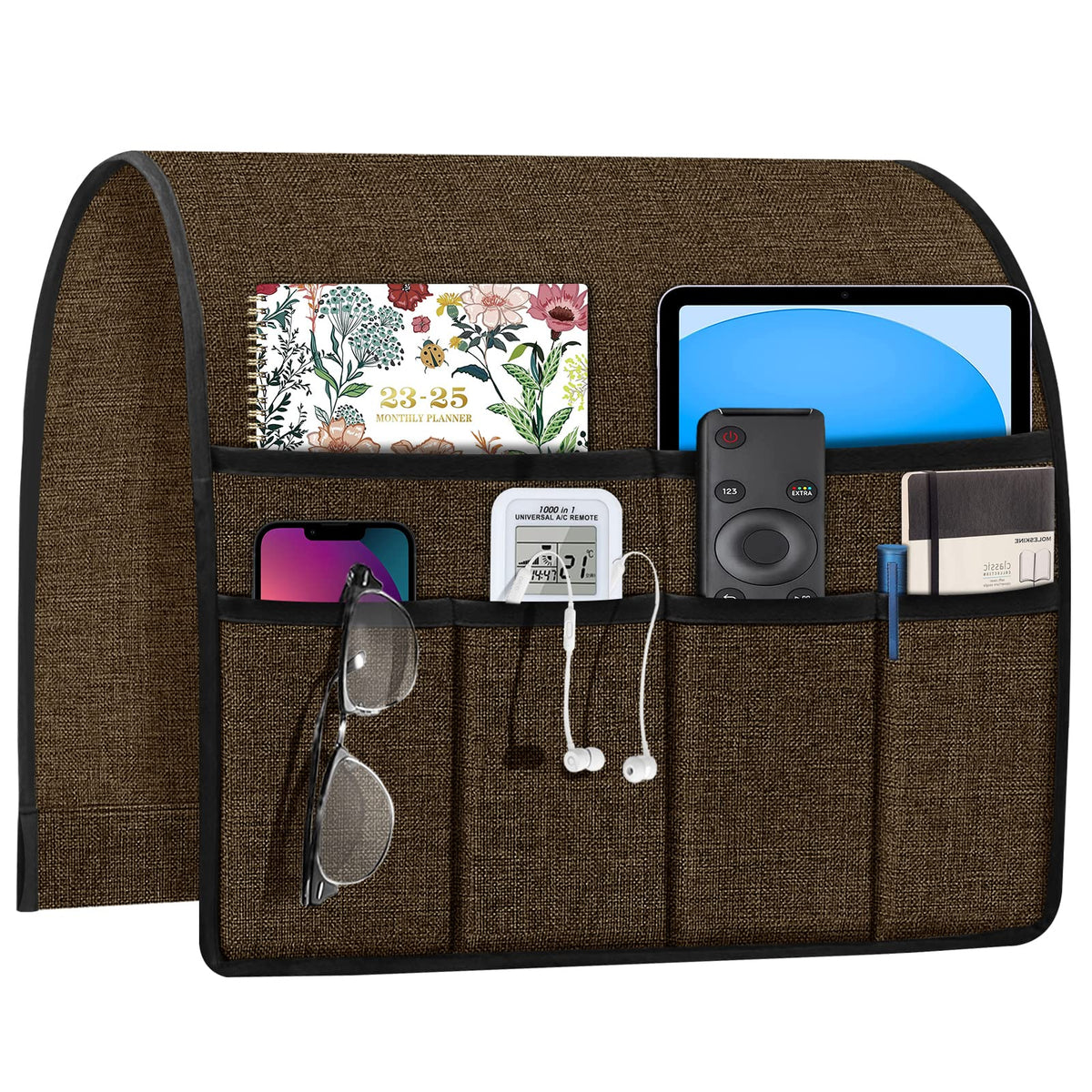 Joywell Remote Control Holder Armchair Caddy Armrest Organizer Chocolate