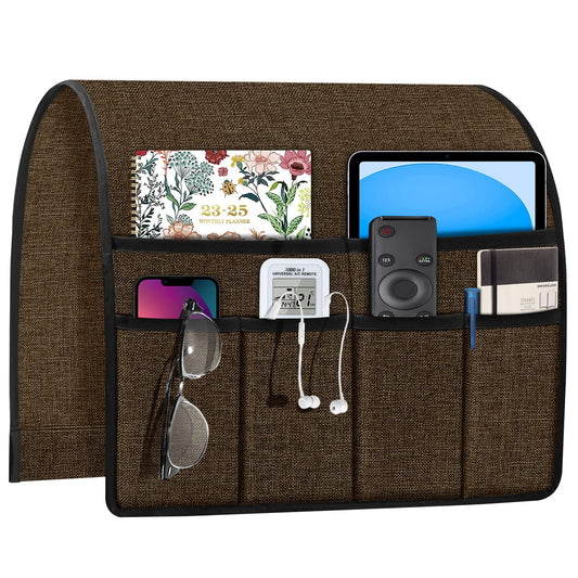 Joywell Remote Control Holder Armchair Caddy Armrest Organizer Chocolate