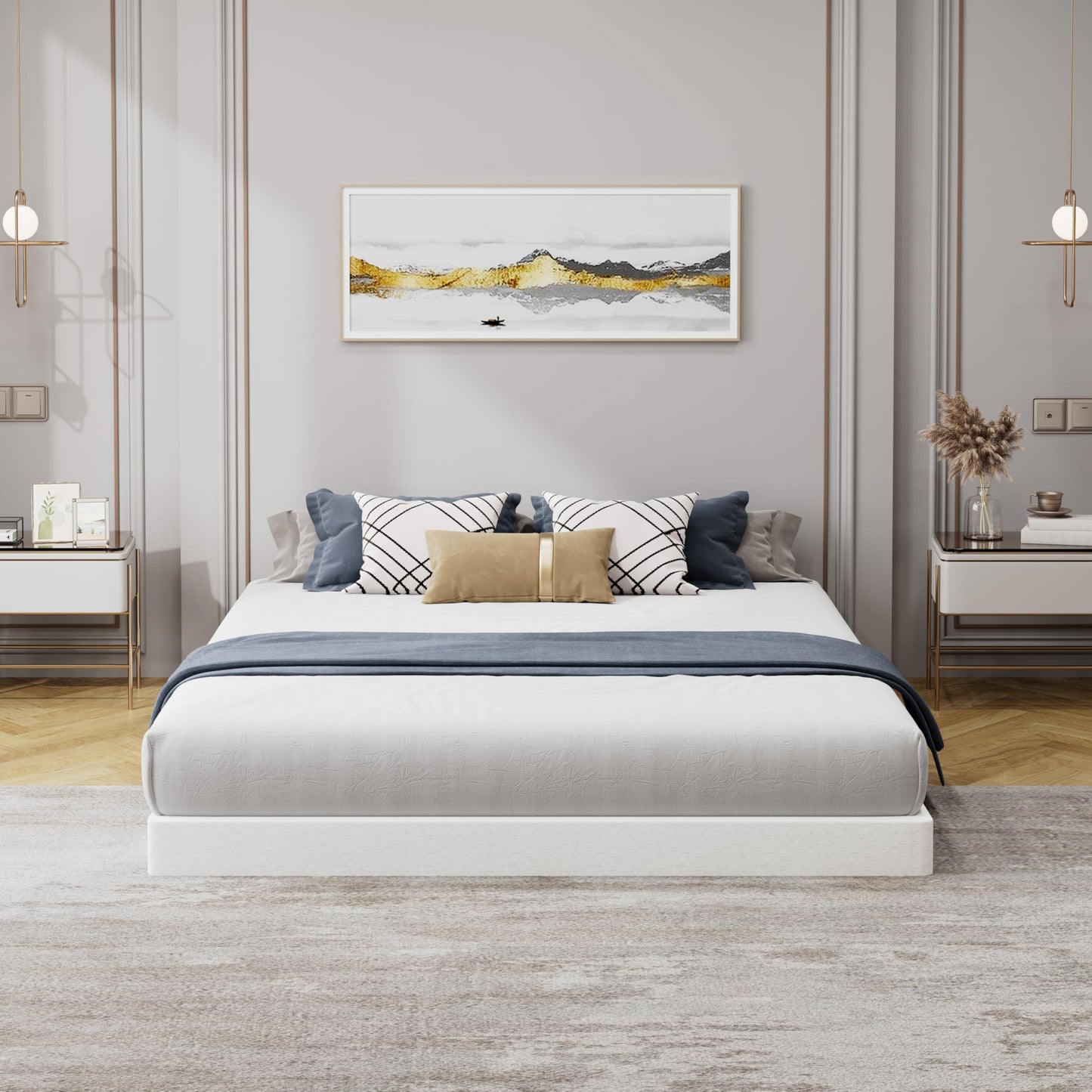 Snaye Low Profile King Box Spring 3 Inch, 3000lbs Heavy Duty Box Spring King Size Bed Base Metal Mattress Foundation, Easy Assembly, Noise Free