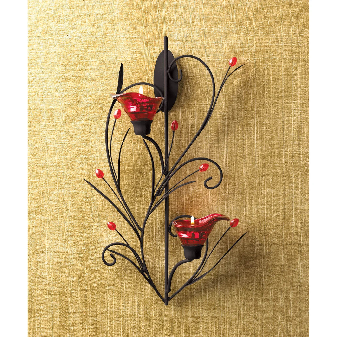 Ruby Blossom Tealight Candle Sconce