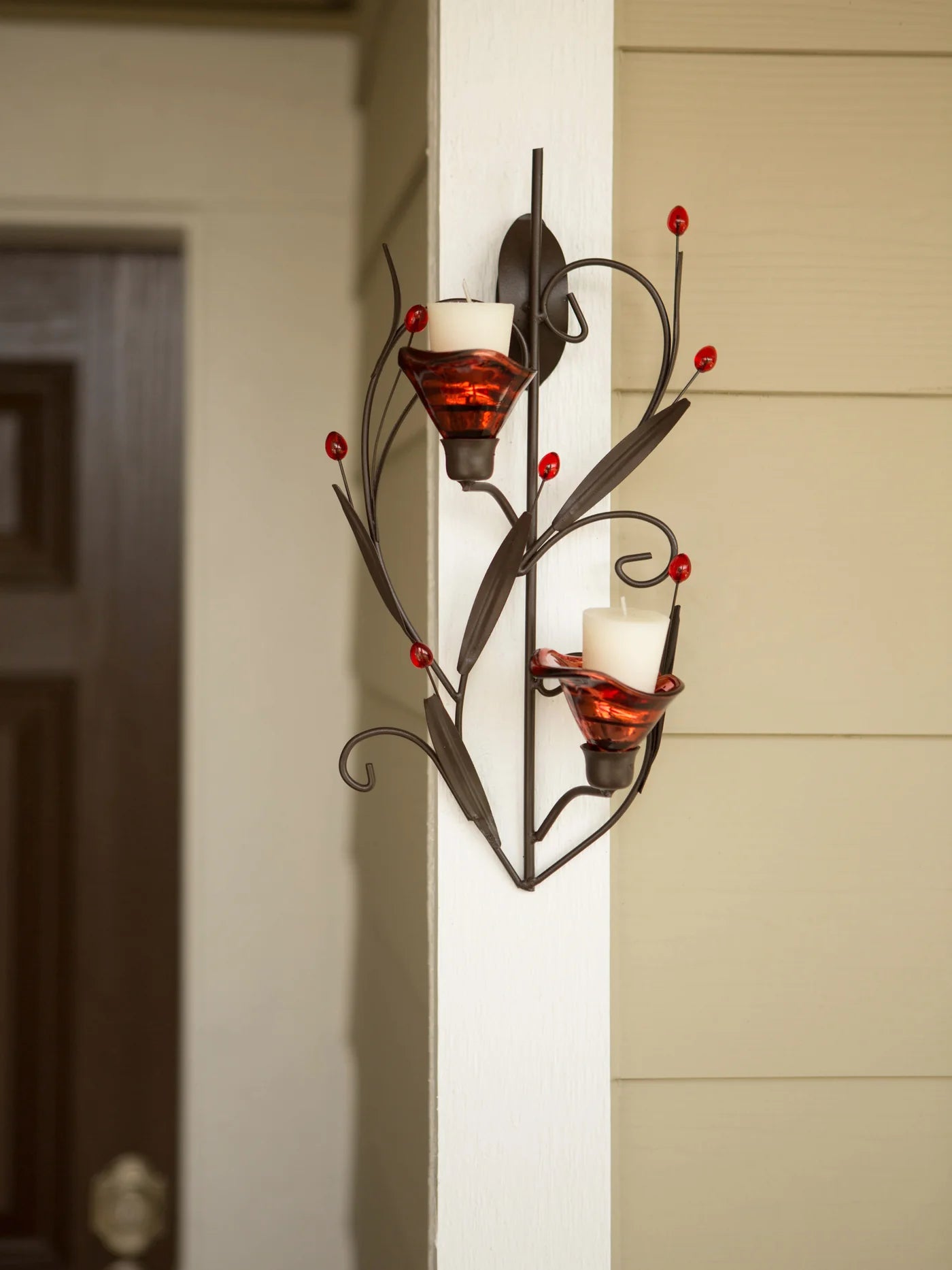 Ruby Blossom Tealight Candle Sconce