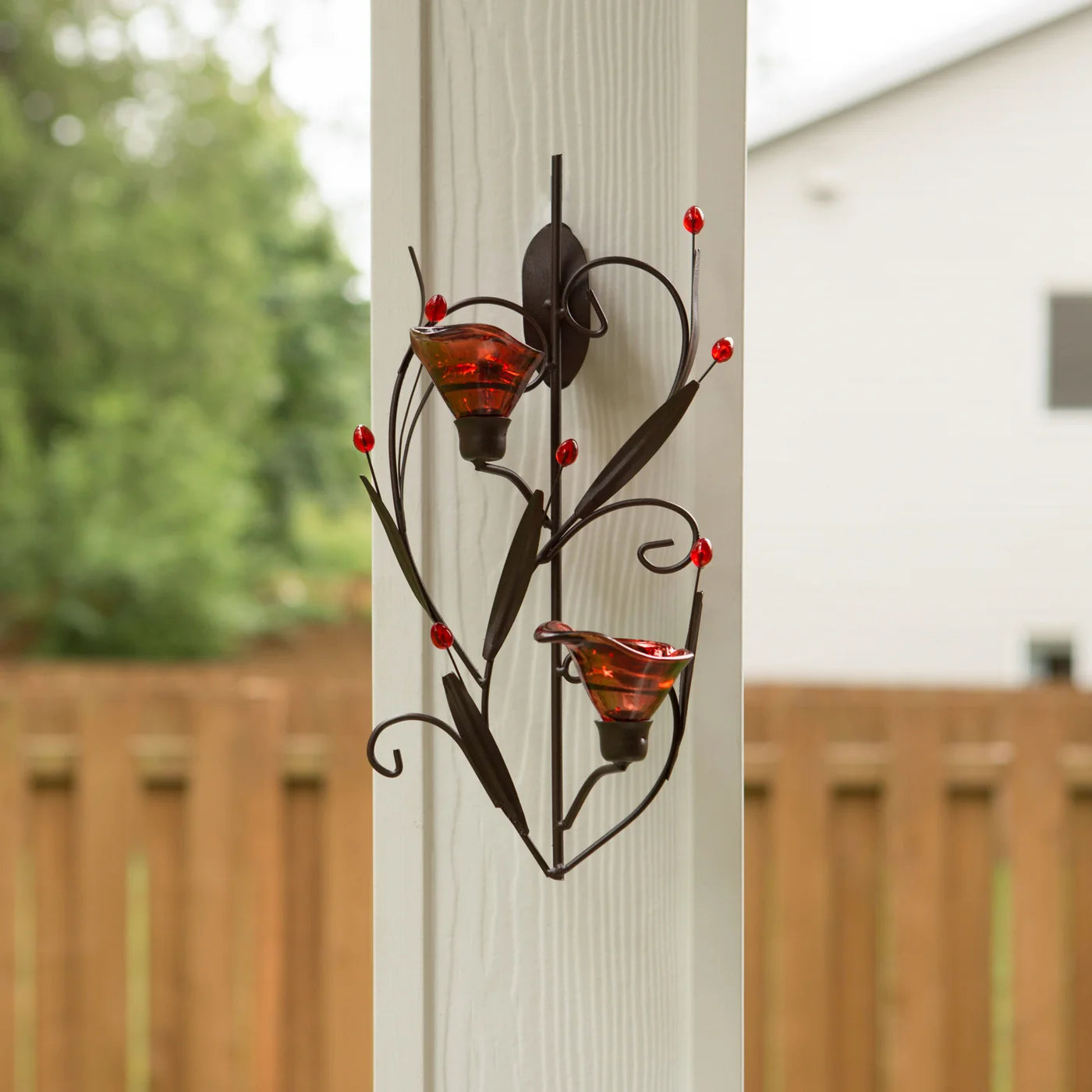 Ruby Blossom Tealight Candle Sconce