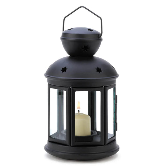 BLACK COLONIAL CANDLE LAMP