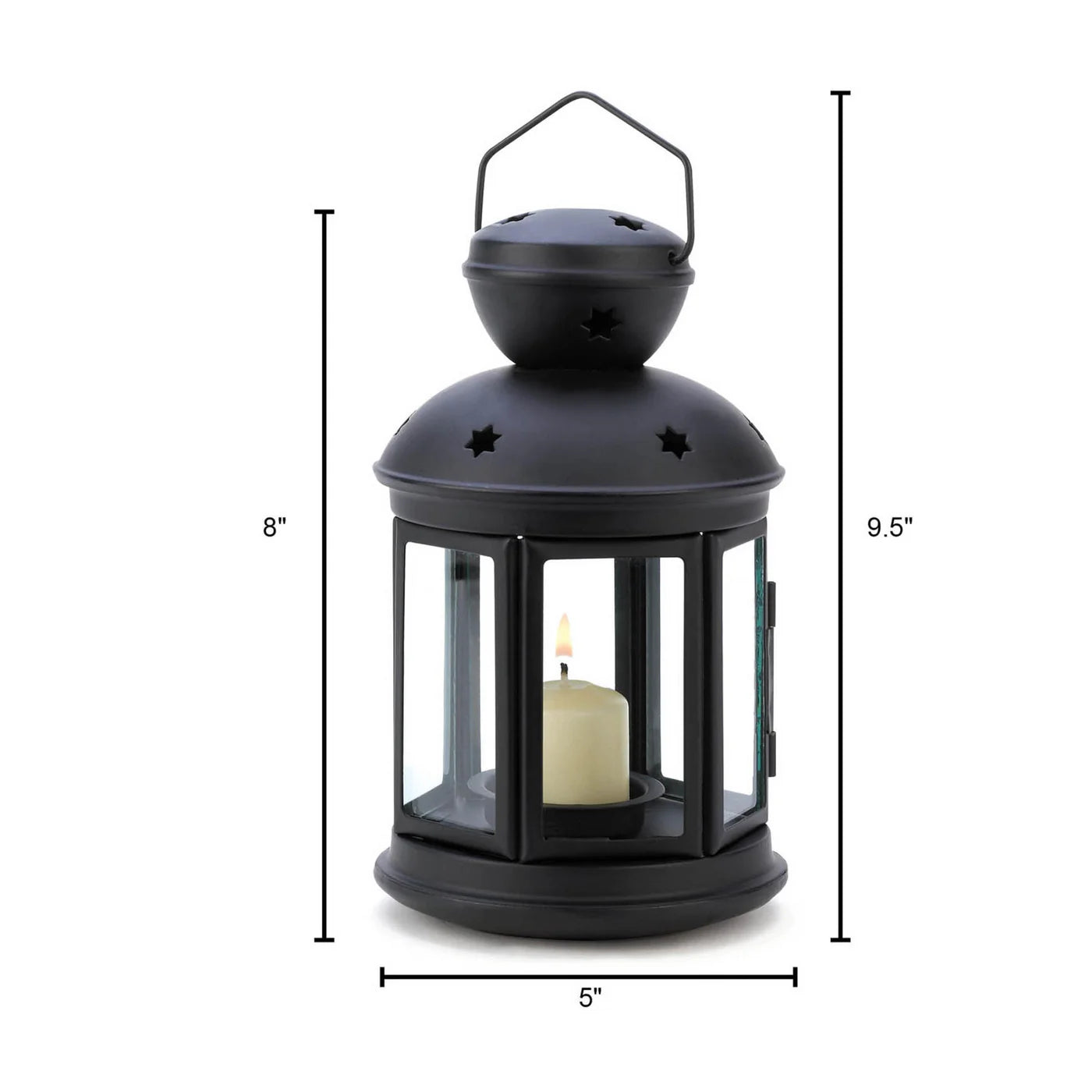 BLACK COLONIAL CANDLE LAMP