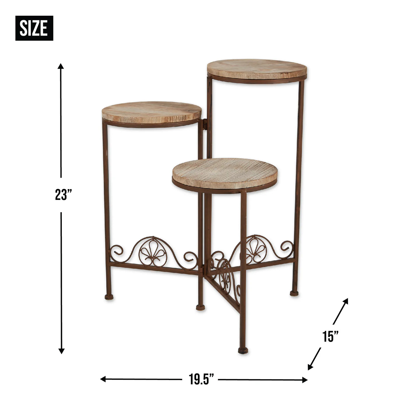 RUSTIC TRIPLE PLANTER STAND