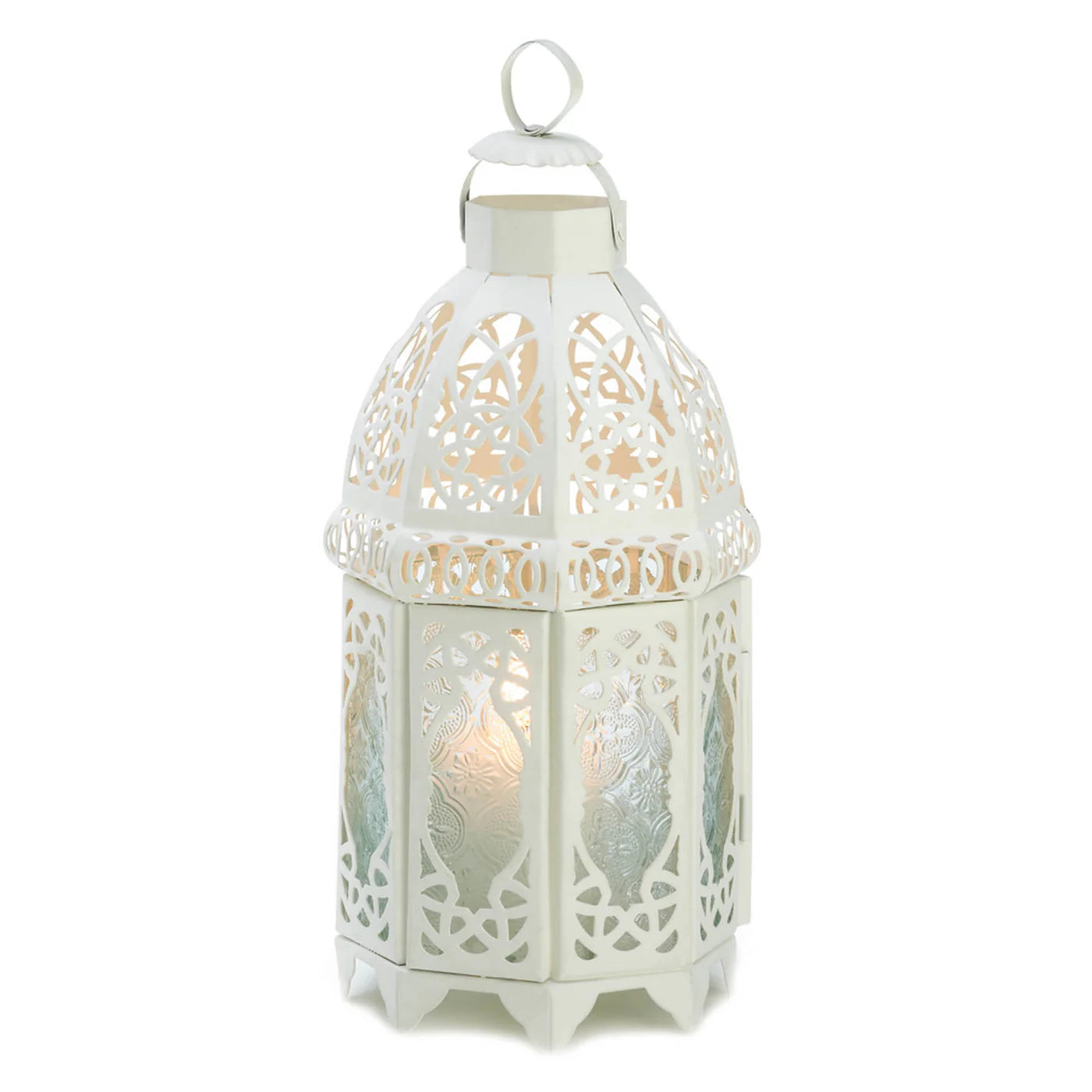 WHITE LATTICE LANTERN