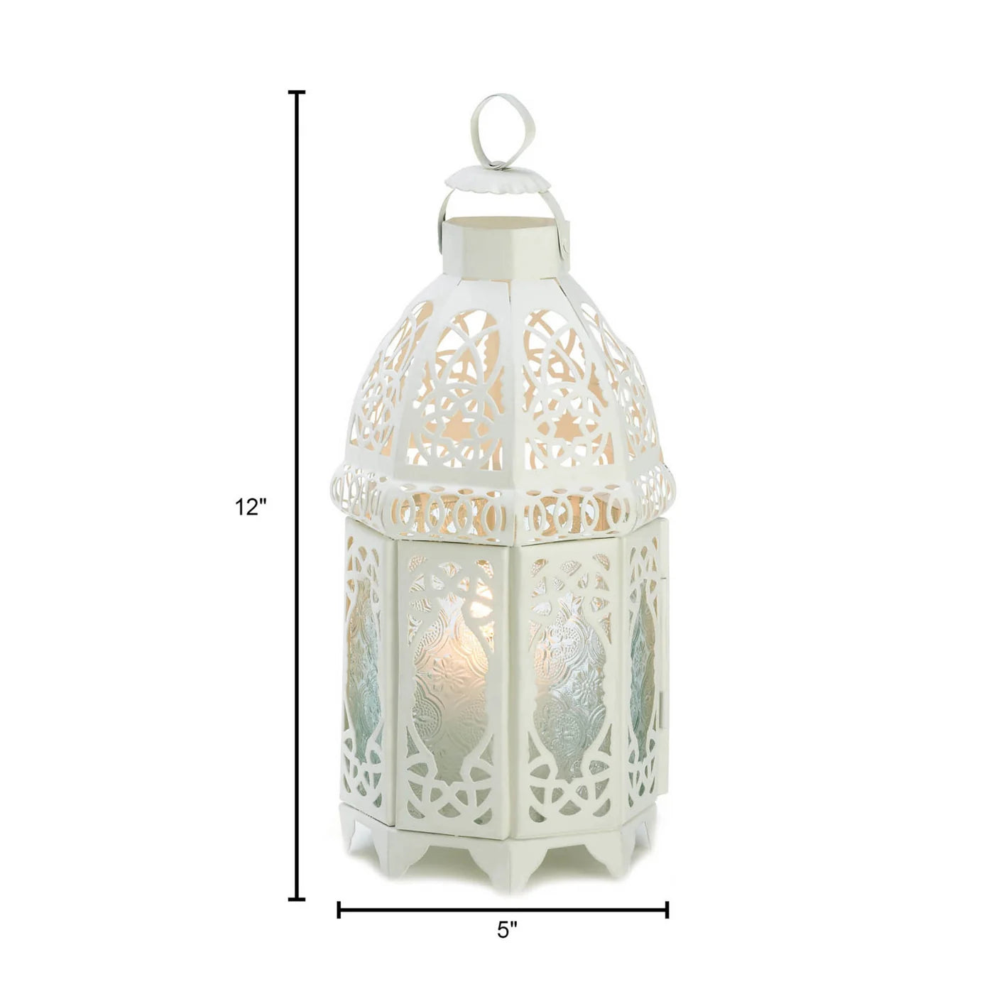 White Lattice Candle Lantern