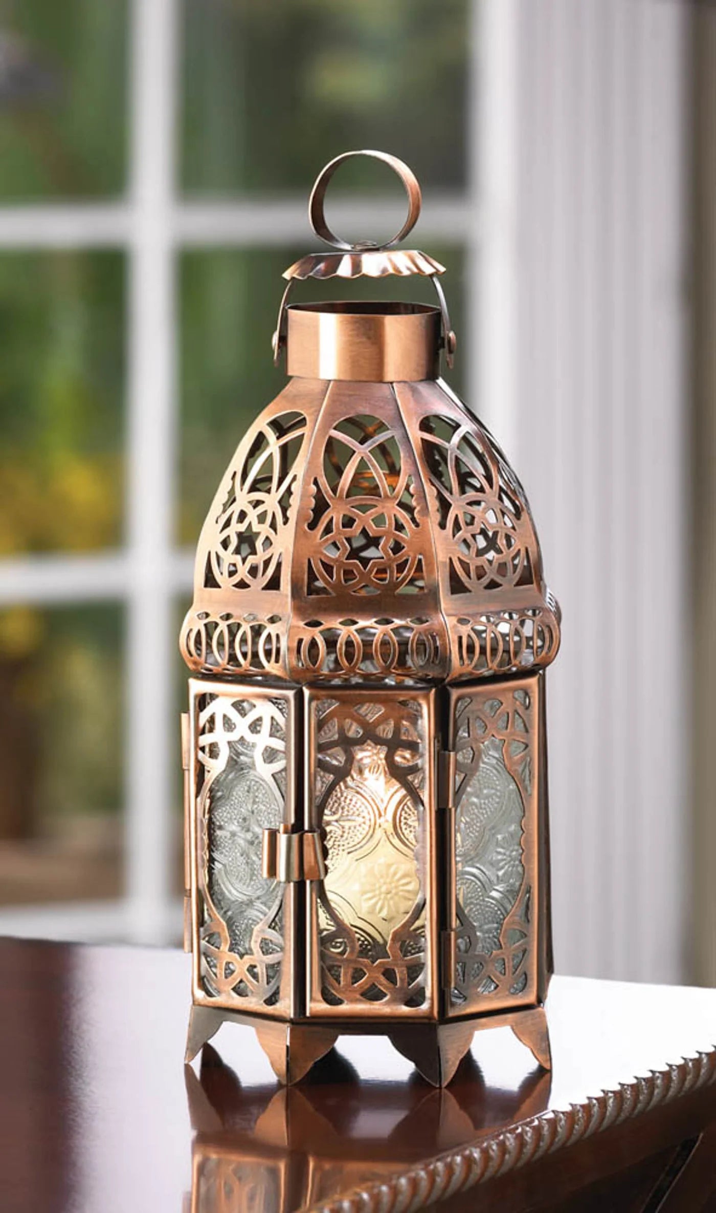 Copper Moroccan Candle Lantern